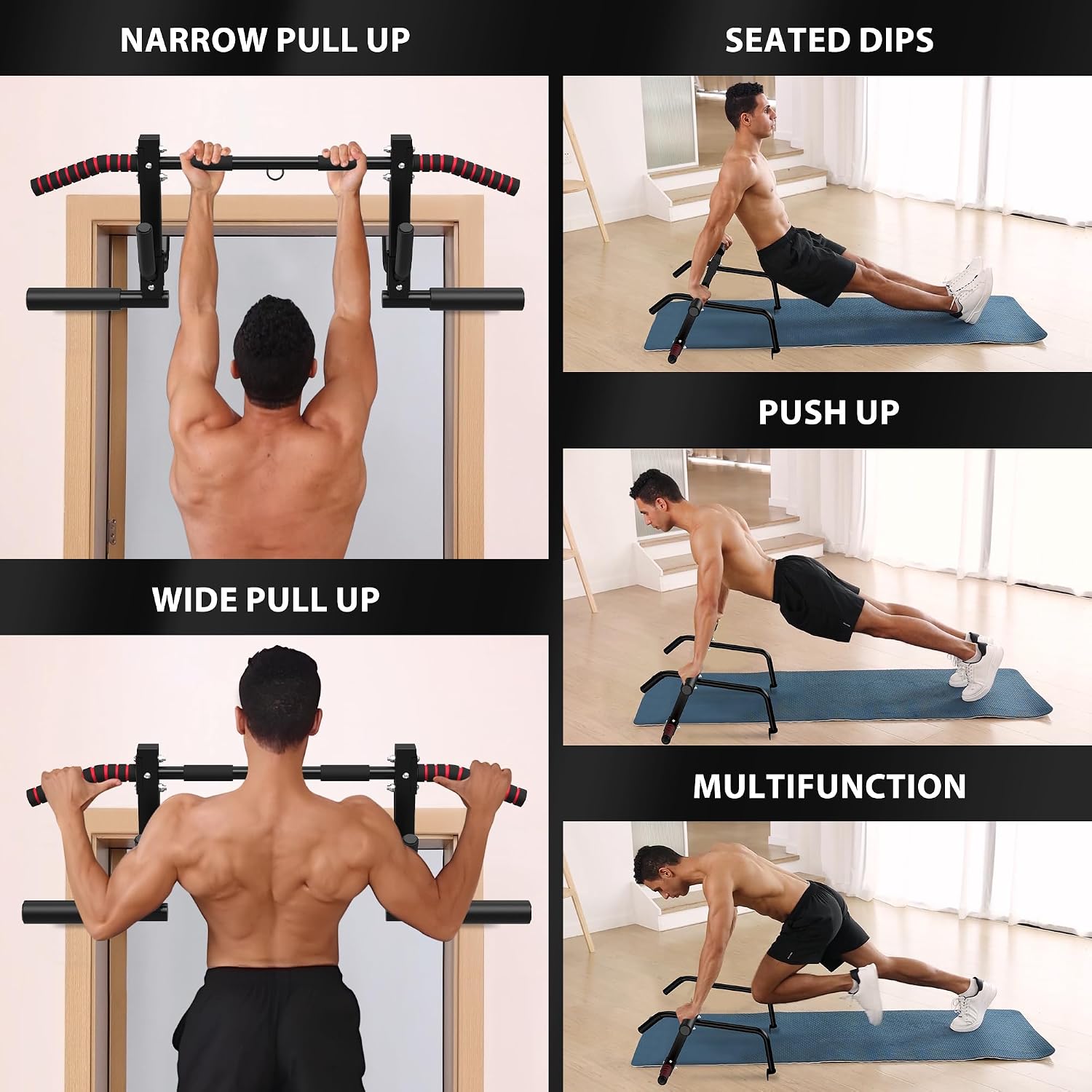 Detalle 1 de ONETWOFIT Doorway Pull-Up Bar, 440 lb Capacity