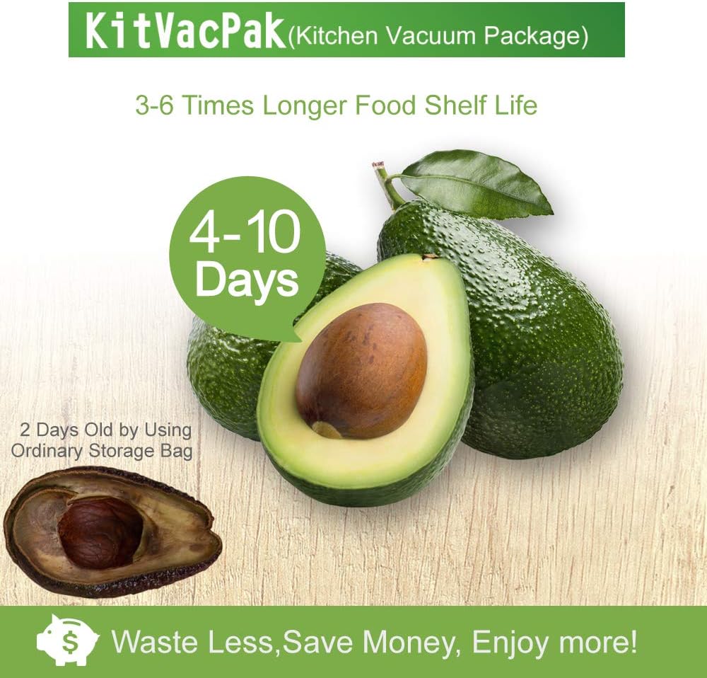 Detalle 2 de KitVacPak 200-Count Gallon Vacuum Sealer Bags, 11 x 16 in, BPA-Free