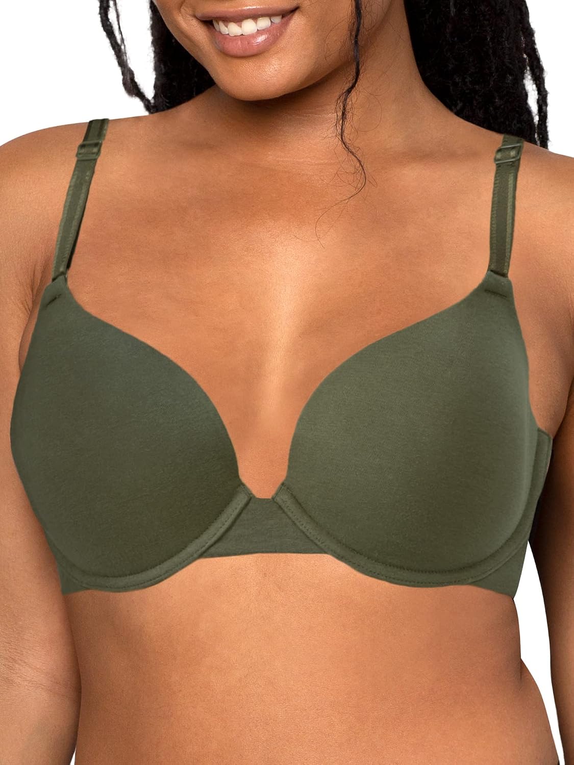 Detalle de Fruit of the Loom Women's Smooth Cotton T-Shirt Bra – Ultra-Soft, Invisible Under Tees