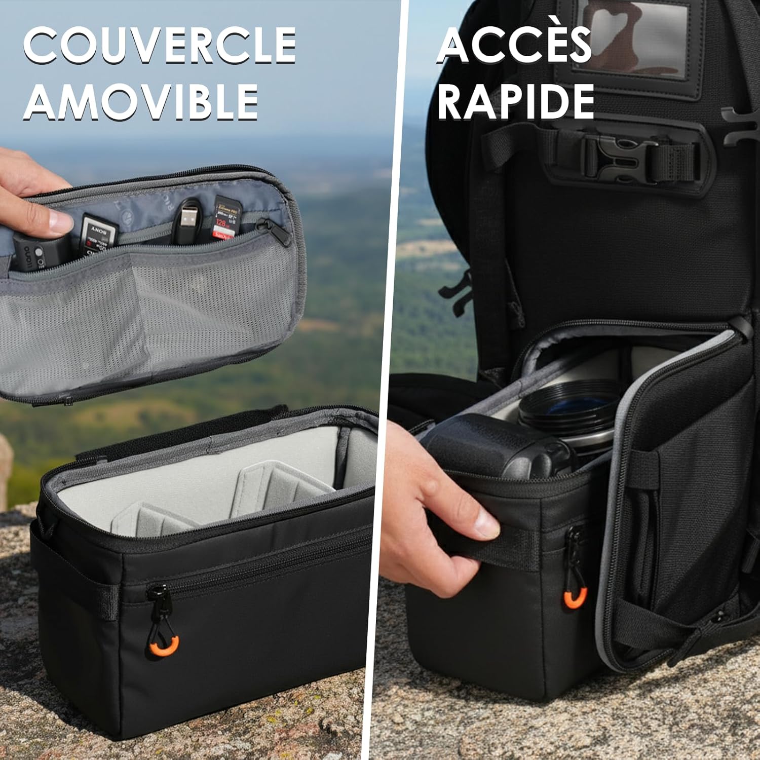 Detalle 2 de Tarion Insert pour Sac Appareil Photo - Cadre métallique et intérieur rembourré (XS)