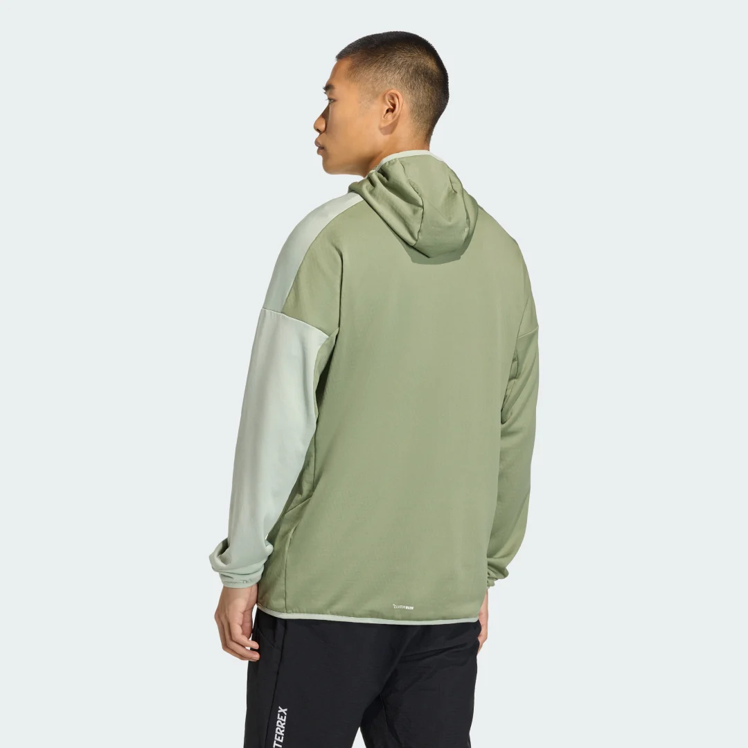 Detalle 2 de Adidas Terrex Xperior CLIMAWARM: Chaqueta de felpa fina con capucha (verde)