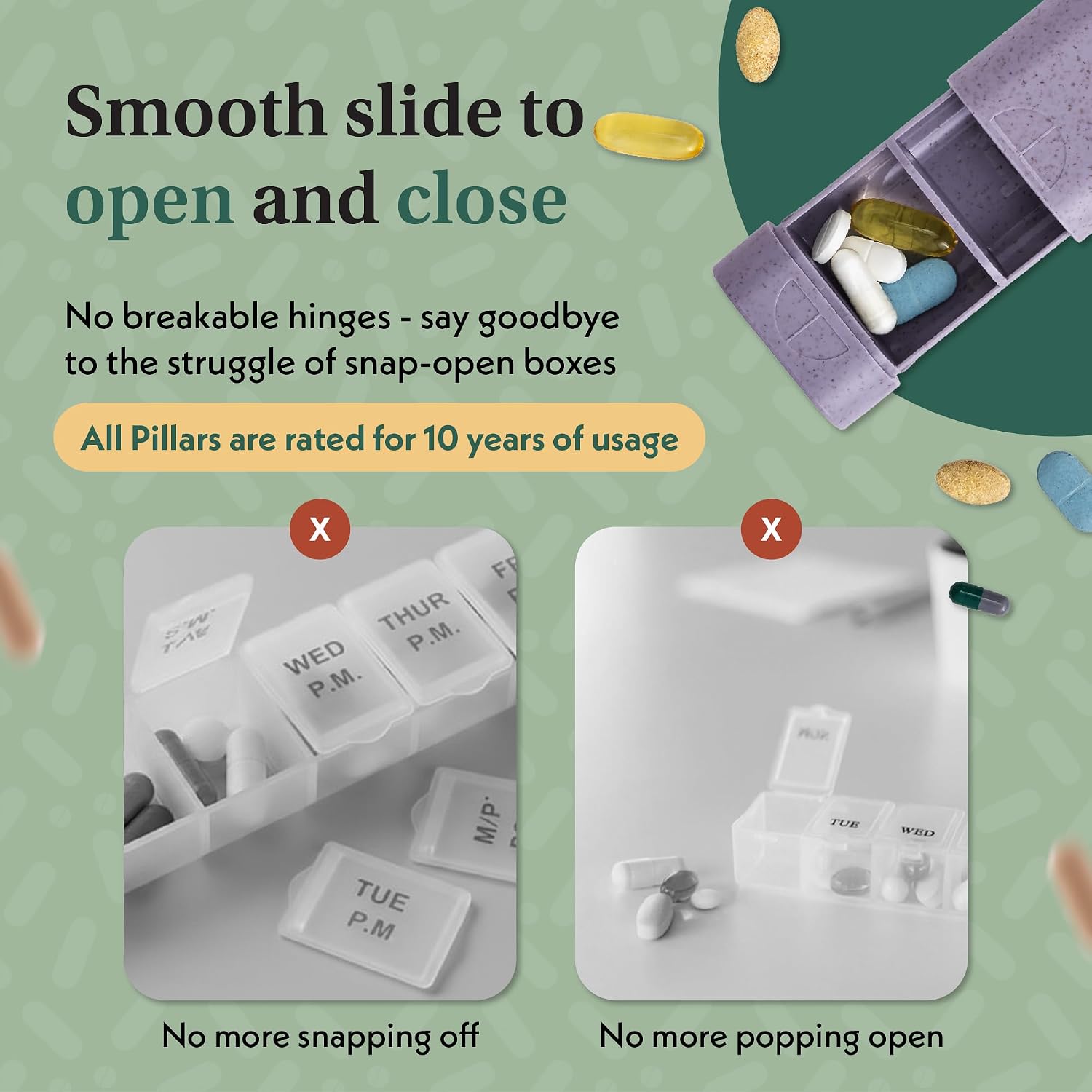 Thumbnail 6 de Pillar Plus 7 Day XL Pill Organiser | Lavender