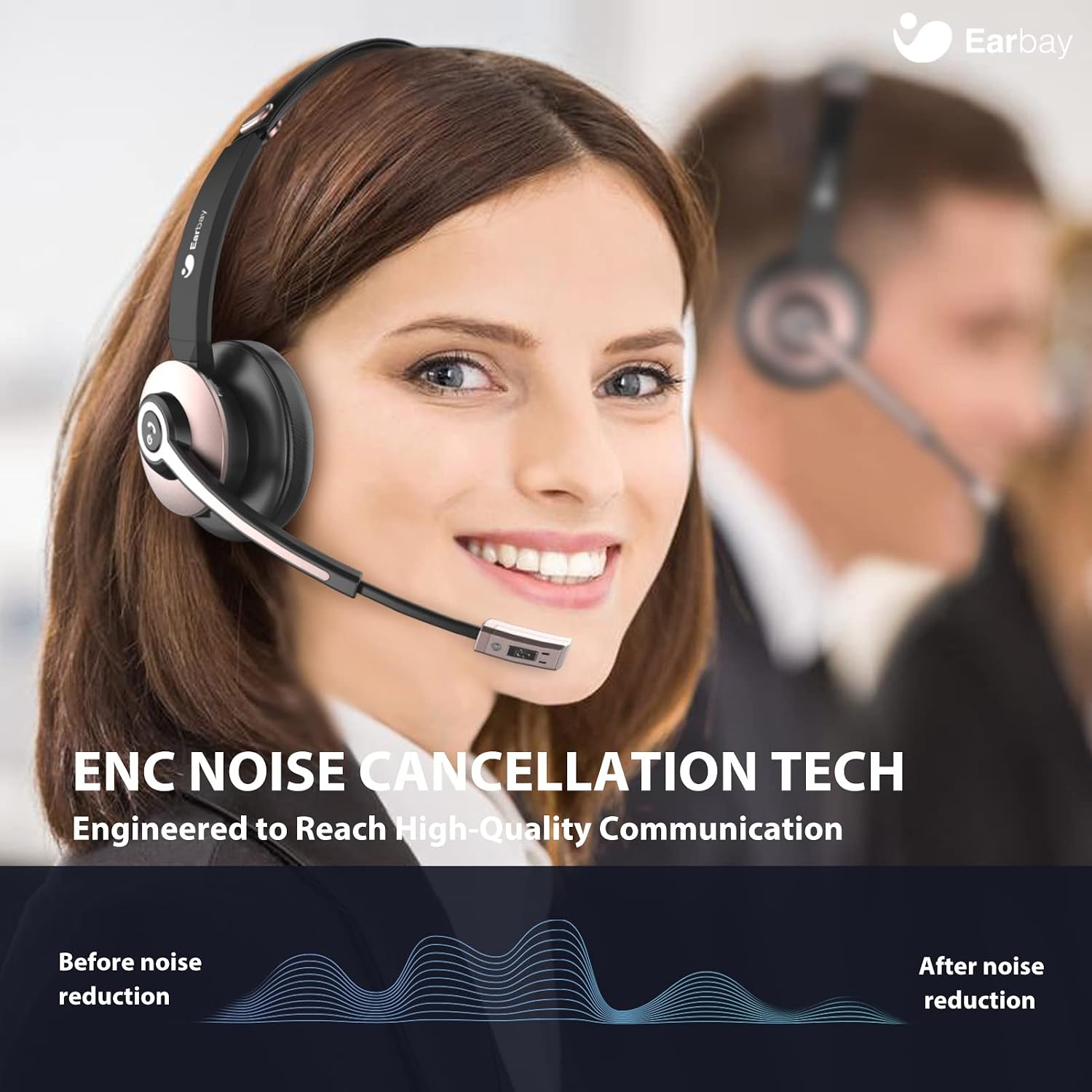 Detalle 1 de Earbay Bluetooth Headset with Noise Cancelling