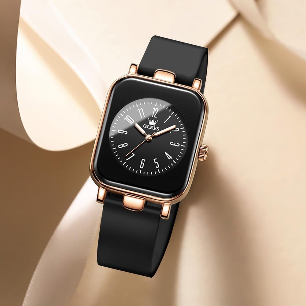 Detalle de OLEVS Women's Quartz Watch with Silicone Band: Minimalist, Waterproof, and Everyday Ready