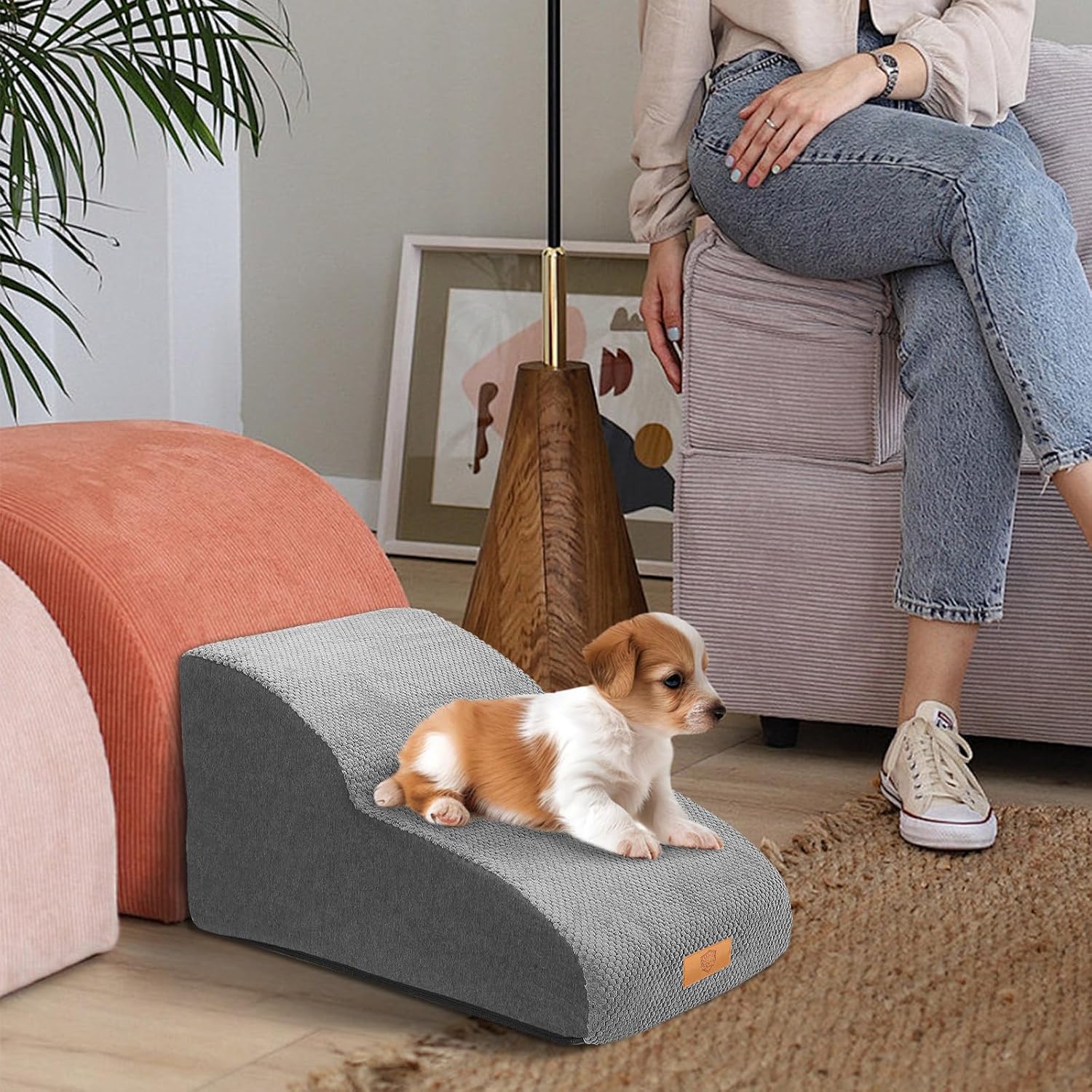 Thumbnail 5 de Masthome 2-Step Extended Waterproof Dog Stairs for Small Dogs – 55x40x30 cm