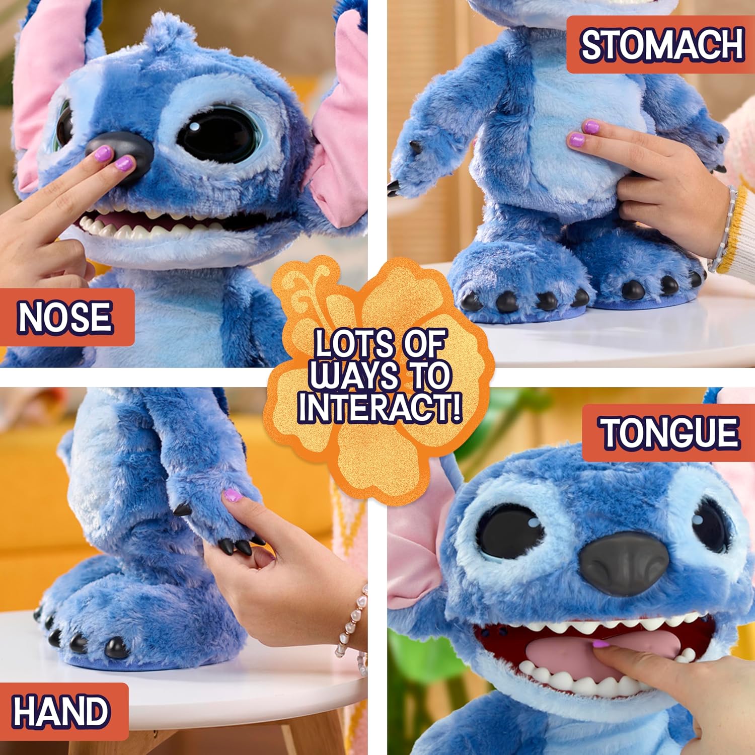 Thumbnail 3 de Peluche interactive Stitch de Disney – 43 cm, plus de 100 sons et réactions – Just Play