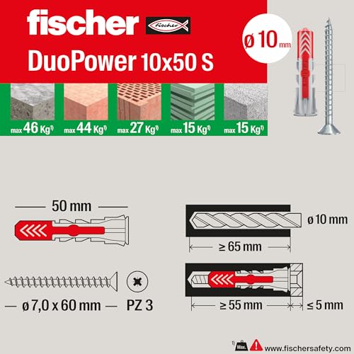 Thumbnail 9 de Fischer PowerBox 180 Tasselli DuoPower con Viti e Ganci – 360 pezzi