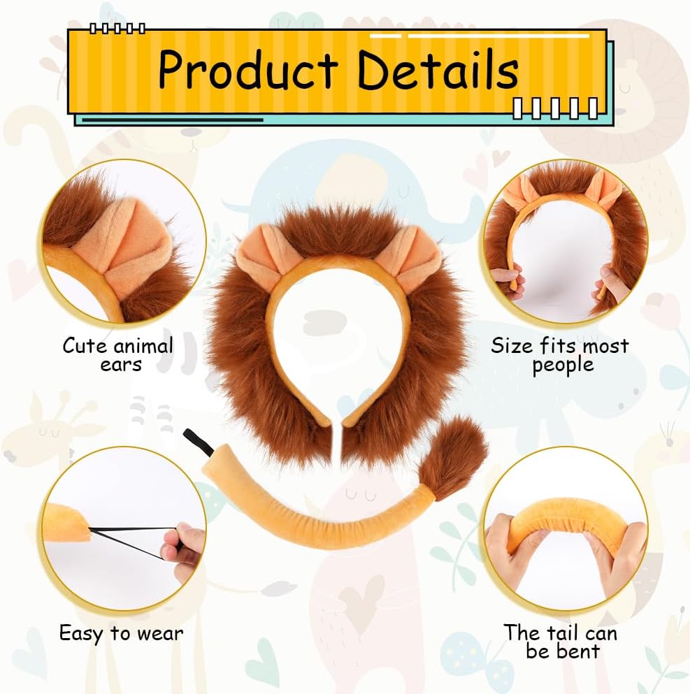 Detalle 2 de ACWOO Lion Ears Headband & Tail Set 2PCS