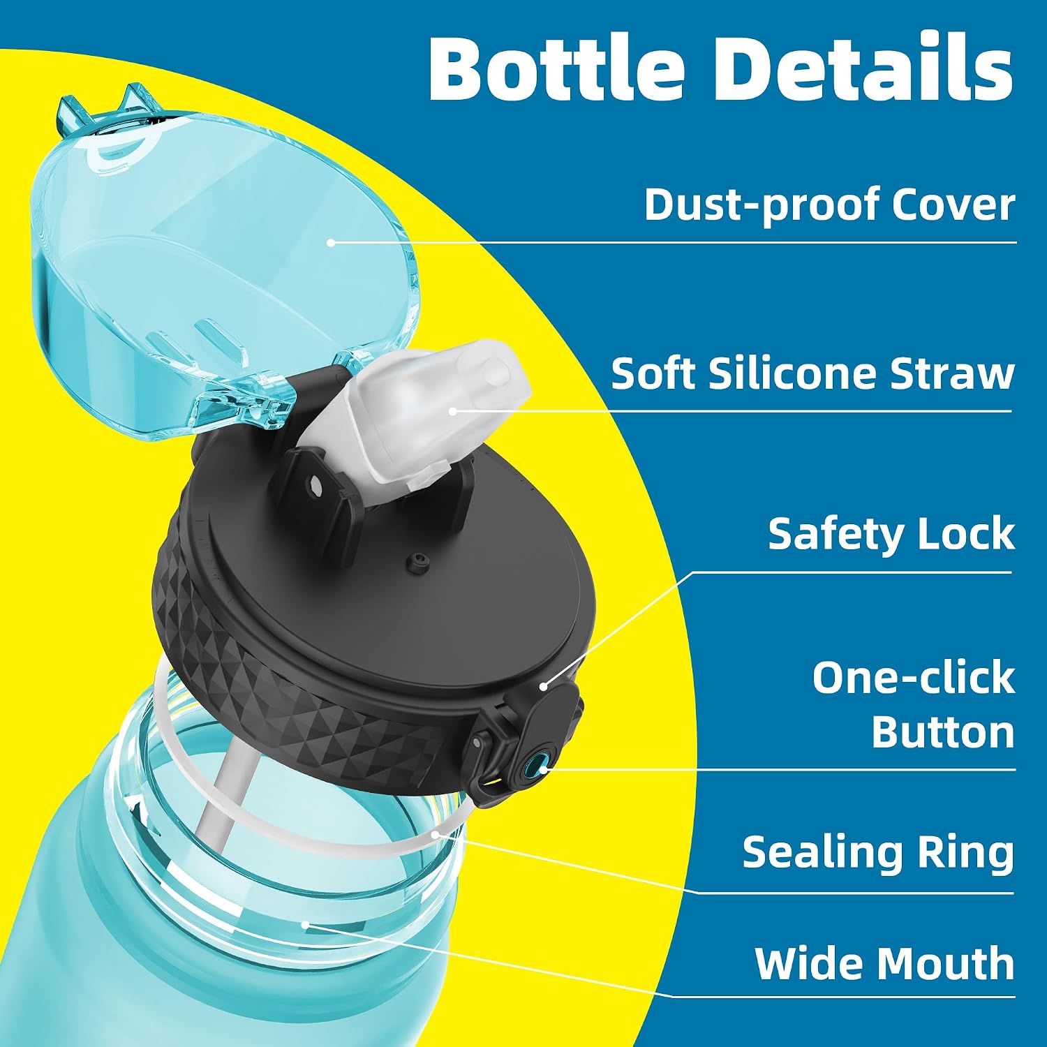Detalle 2 de OLDLEY Sports Water Bottle 1L with Straw