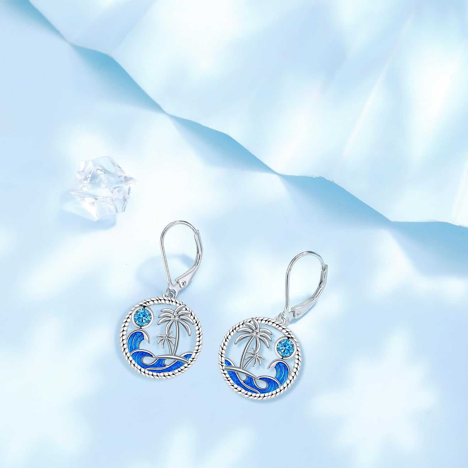 Detalle de Micory Femme – Boucles d’oreilles pendantes en Argent Sterling 925 avec oxyde de zirconium