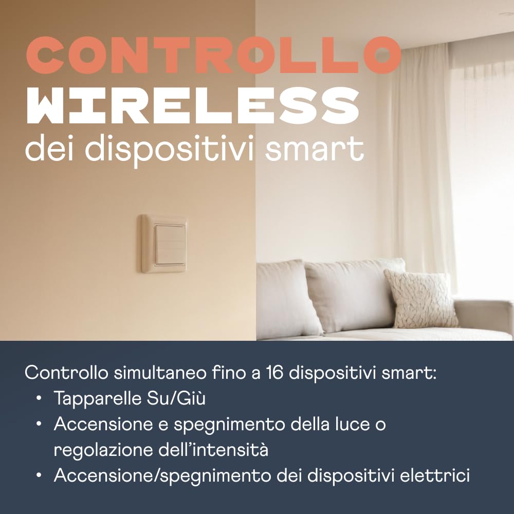 Detalle de HOMEPILOT Pulsante Smart a parete 1 gruppo: controllo manuale di dispositivi Smart Home