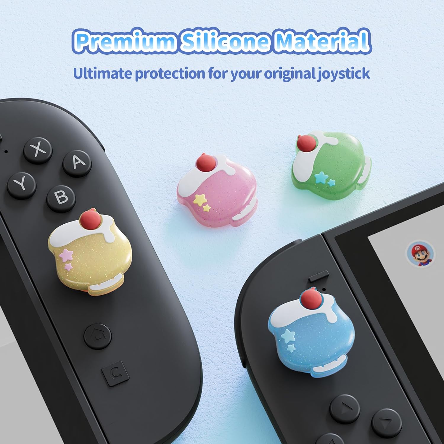 Thumbnail 2 de GeekShare Thumb Grips for Switch 2 (2025) – Replacement Silicone Stick Caps (4PCS) in Cream Soda