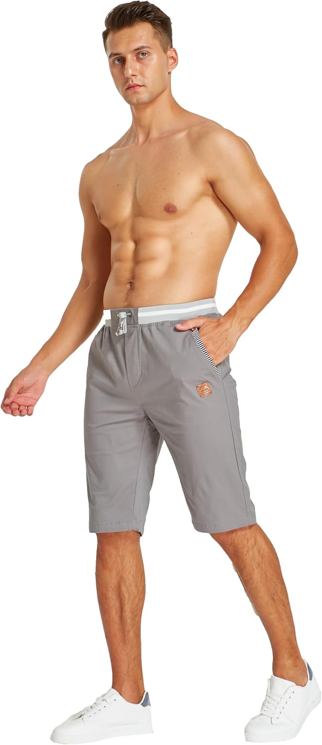 Detalle de HCSS Kurze Hosen Herren Bermuda Shorts – atmungsaktive Baumwolle mit Gummizug und Tasche