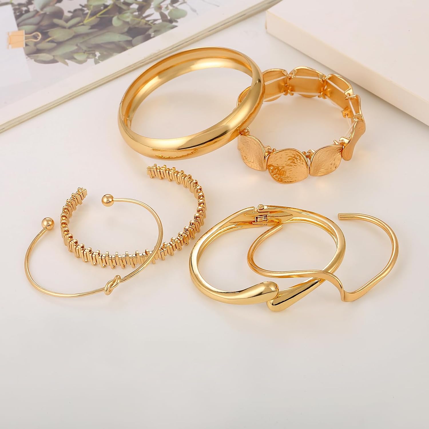 Thumbnail 6 de ILGANT Gold Bangle Bracelet Set 6-Piece