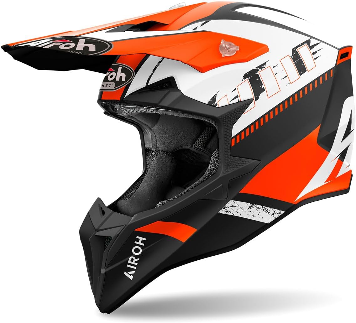 Detalle de Airoh Offroad WRAAAP Feel Blue/Red Gloss XXS — casco tripla calotta HRT ECE 2206