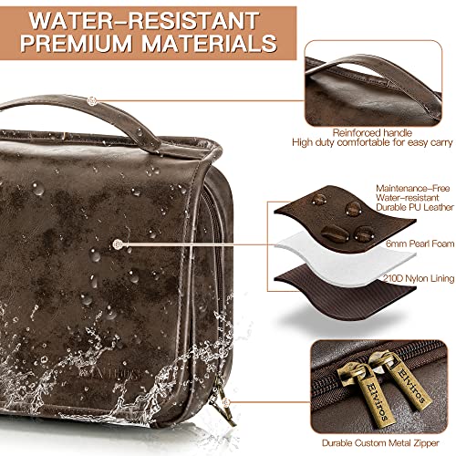 Detalle de Elviros Neceser de Viaje Grande Impermeable 🔒 Cuero PU