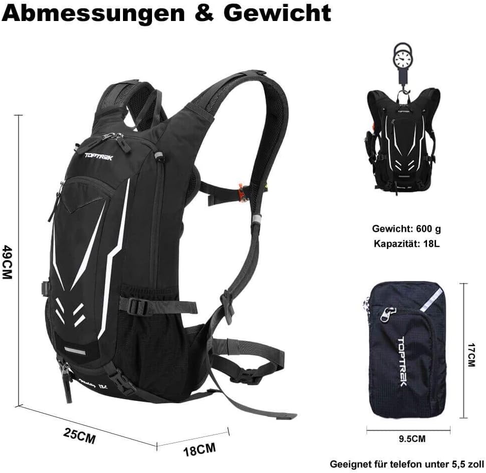 Thumbnail 4 de Toptrek Fahrradrucksack 18L Ultraleicht