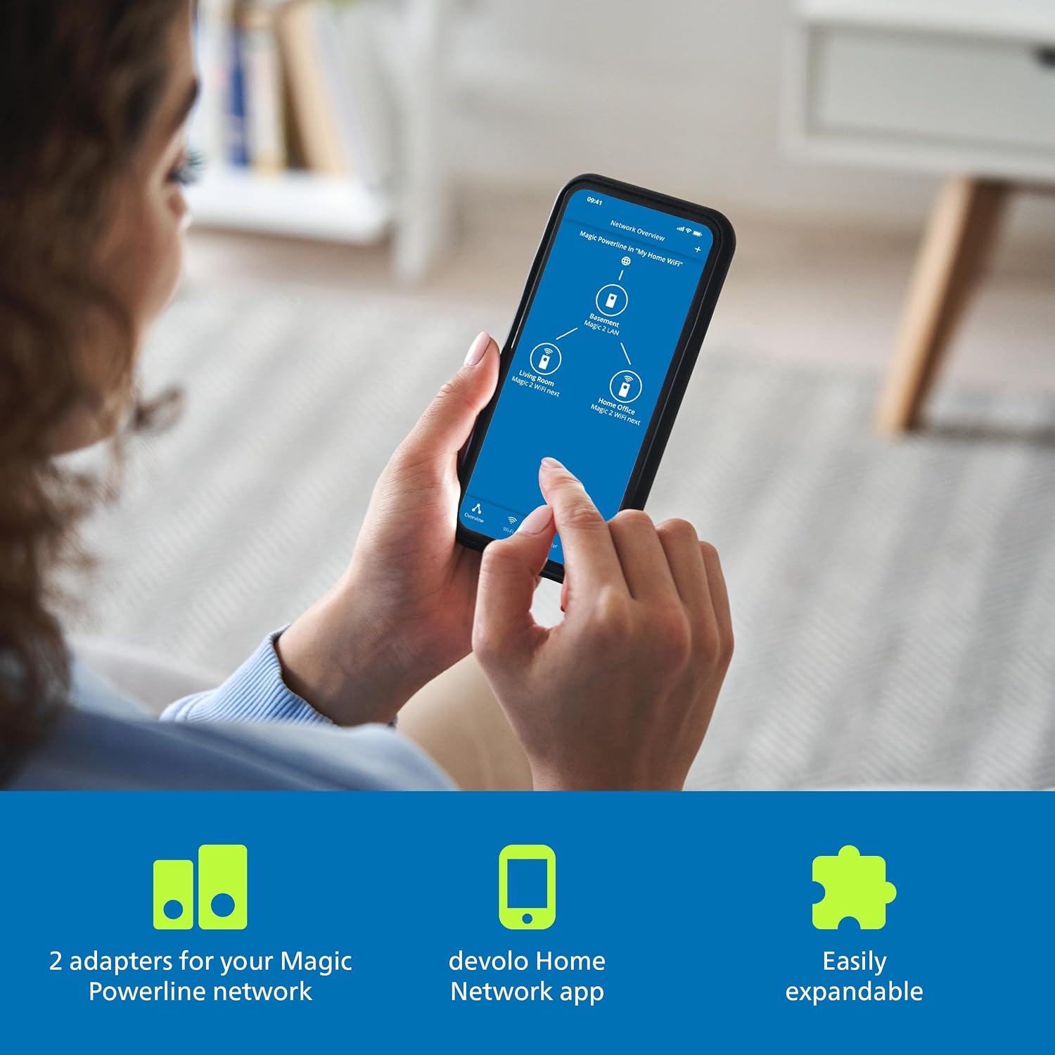 Detalle de devolo Magic 2 WiFi 6 next Starter Kit (Wi‑Fi Powerline) with Mesh Wi‑Fi and 2x Gigabit Ethernet