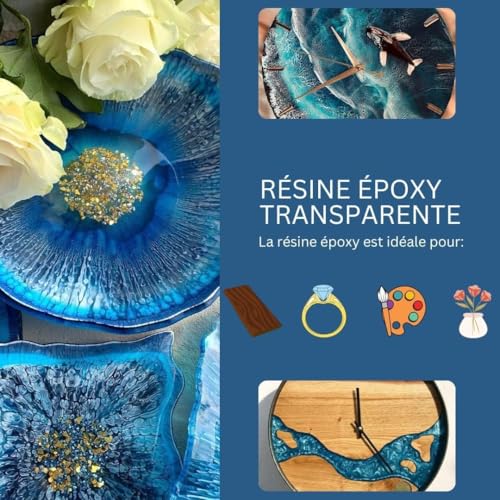 Detalle de Resin Pro Icrystal Résine époxy transparente 3 kg — pour bijoux, tables River et créations artistiques
