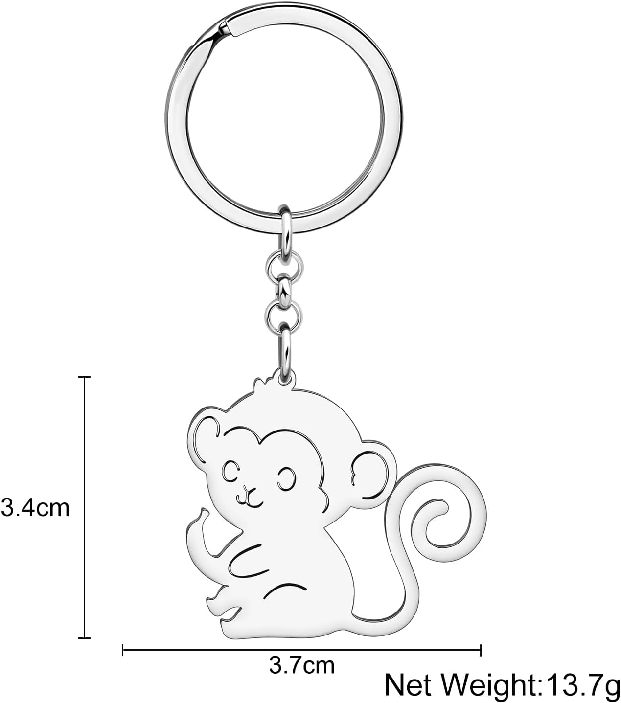 Thumbnail 4 de BAMAY Edelstahl Gorilla Schlüsselanhänger 40x32 mm