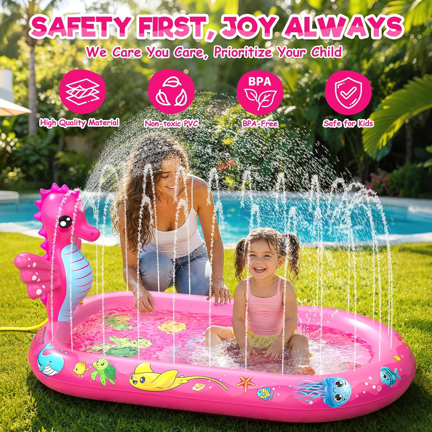 Thumbnail 1 de Inflatable Paddling Pool for Kids with 3-in-1 Haima Pattern