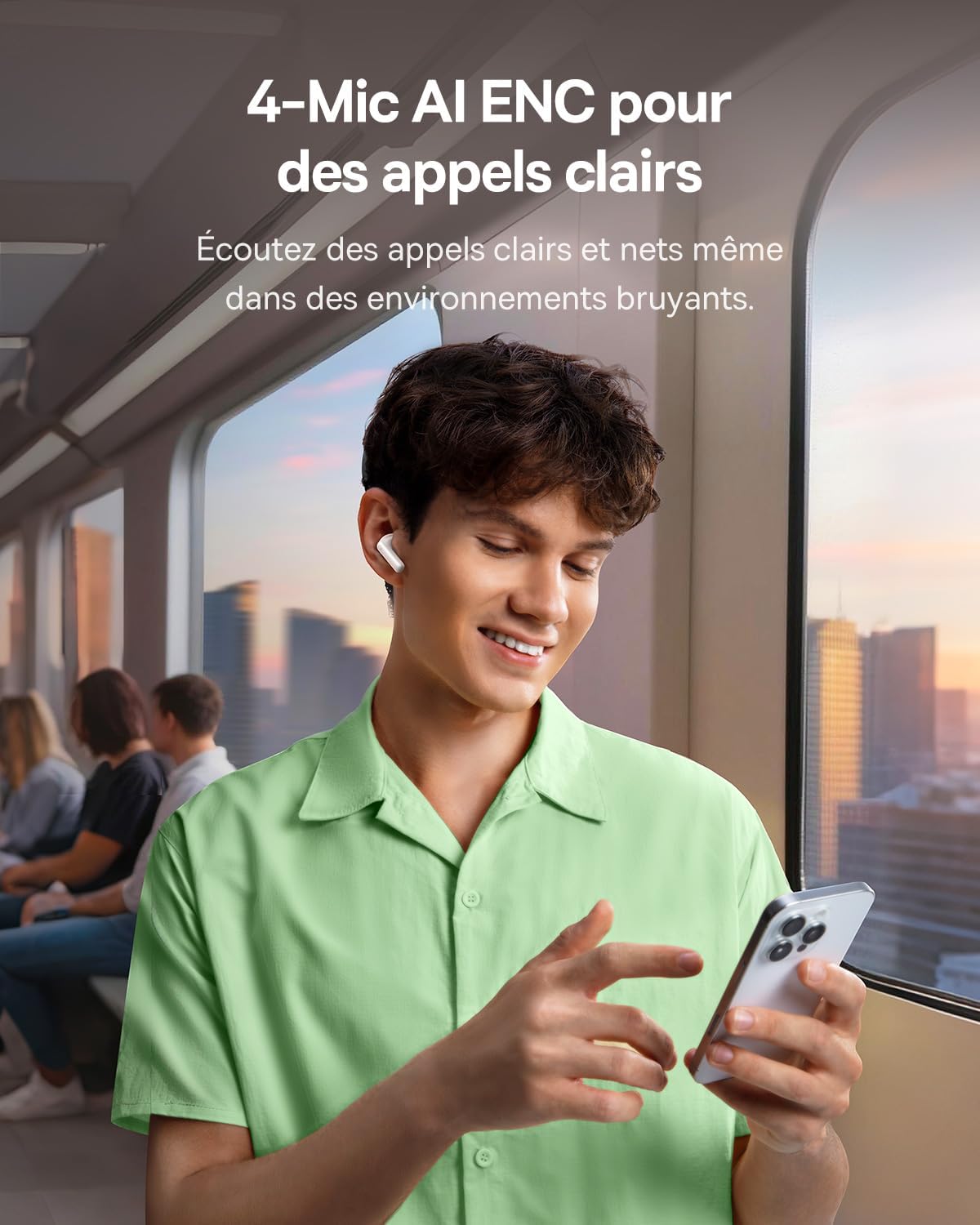 Detalle 2 de Baseus EP10 NC écouteurs Bluetooth avec réduction de bruit, 41 h