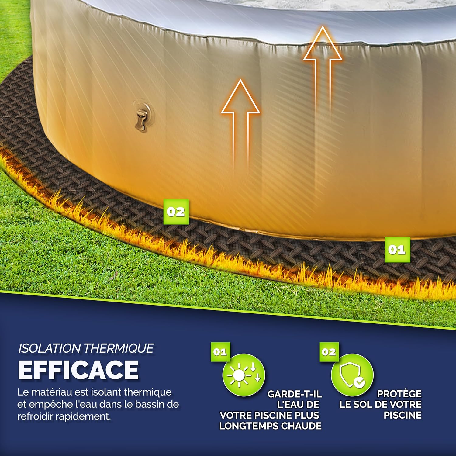 Thumbnail 3 de tillvex® Tapis de Sol Spa Rond 240 cm en mousse EVA