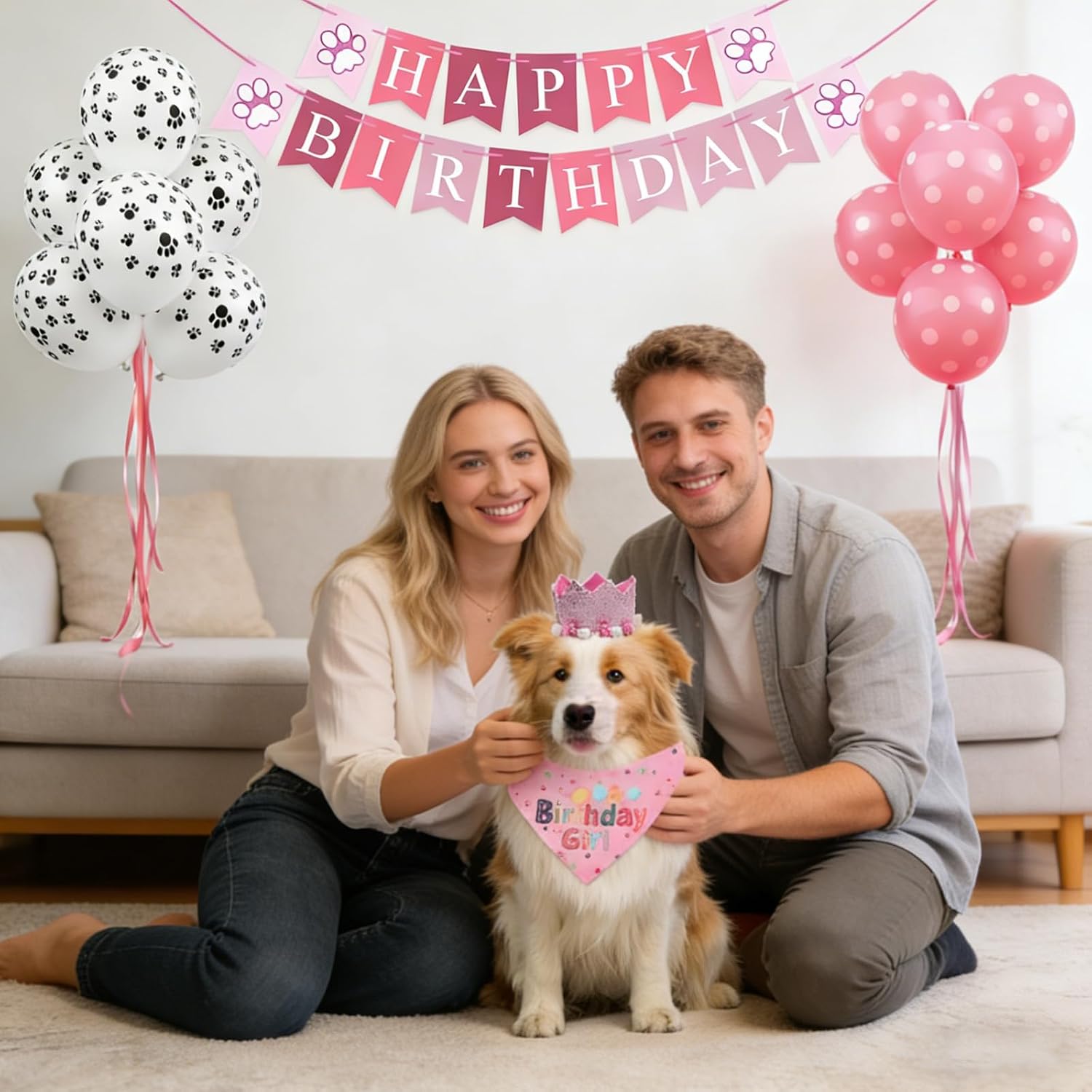 Thumbnail 5 de MINGBOLIN Dog Birthday Bundle: Bandana, Hat, Bowtie and Accessories