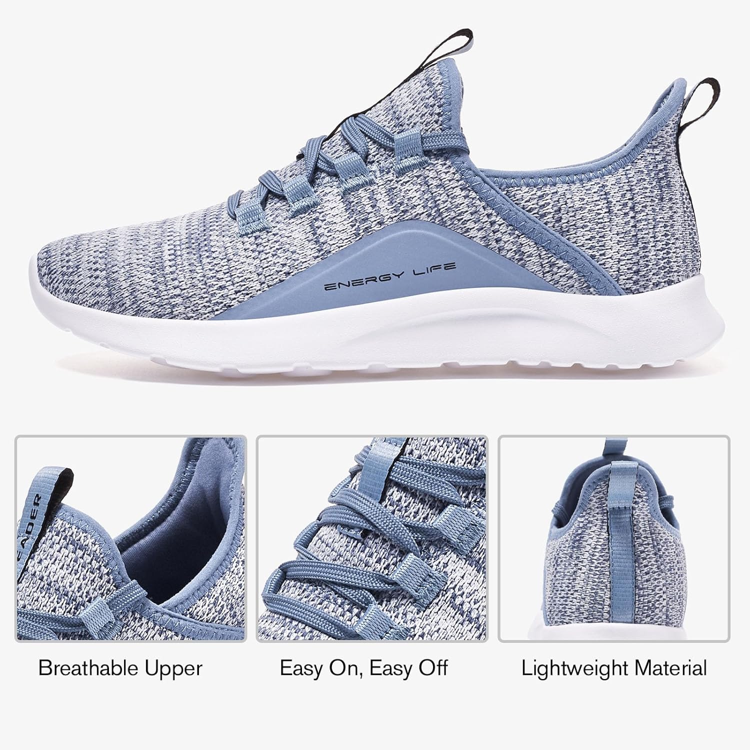 Detalle 2 de ALEADER Women's Energycloud Lightweight Slip-On Walking Running Shoes