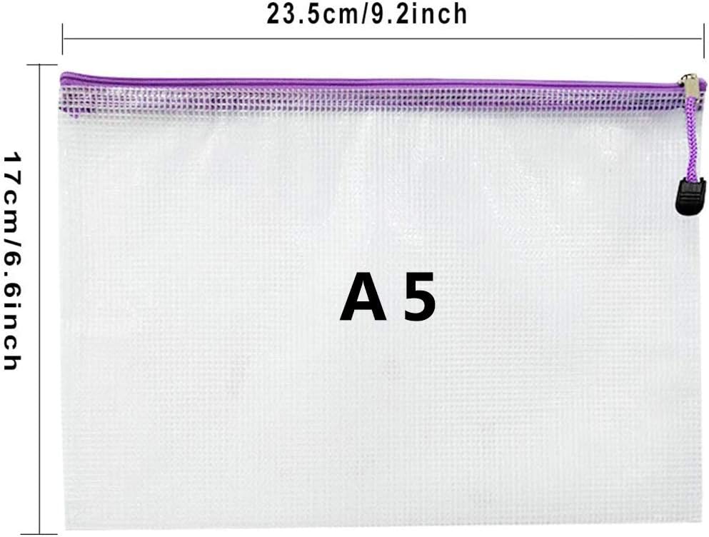 Detalle 2 de A5 Plastic Zip Wallet Folder (24-Pack, 8 Colours) – PVC zipped document bags for everyday storage
