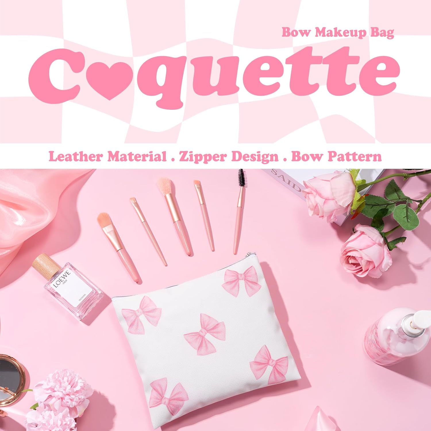 Detalle de Gift Baskets for Women - 9pc Teen & Women Self-Care Gift Set with Coquette Bow Glass Cups
