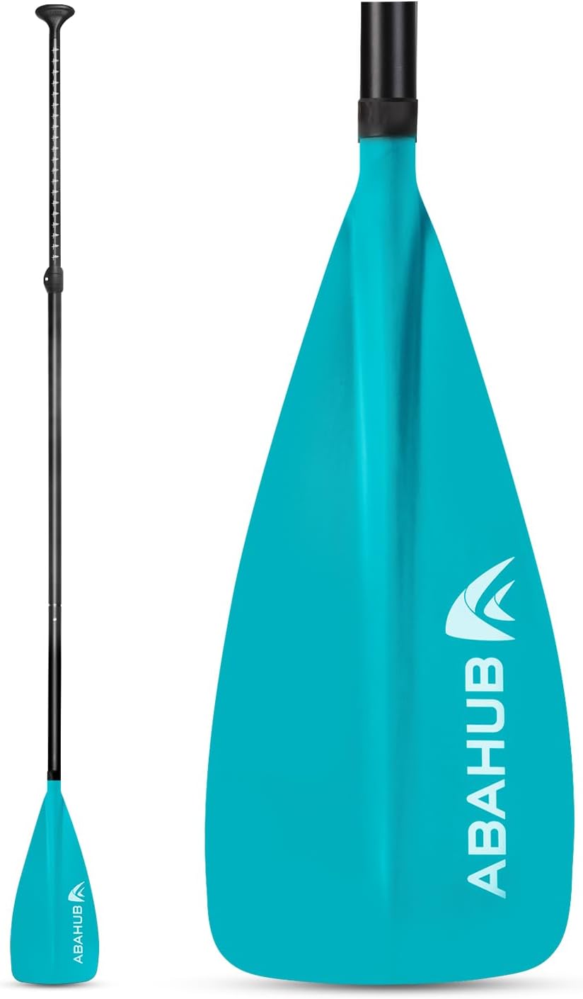 Detalle de Abahub justerbar SUP-paddel för barn, 140–178 cm, aluminium, grå/turkos