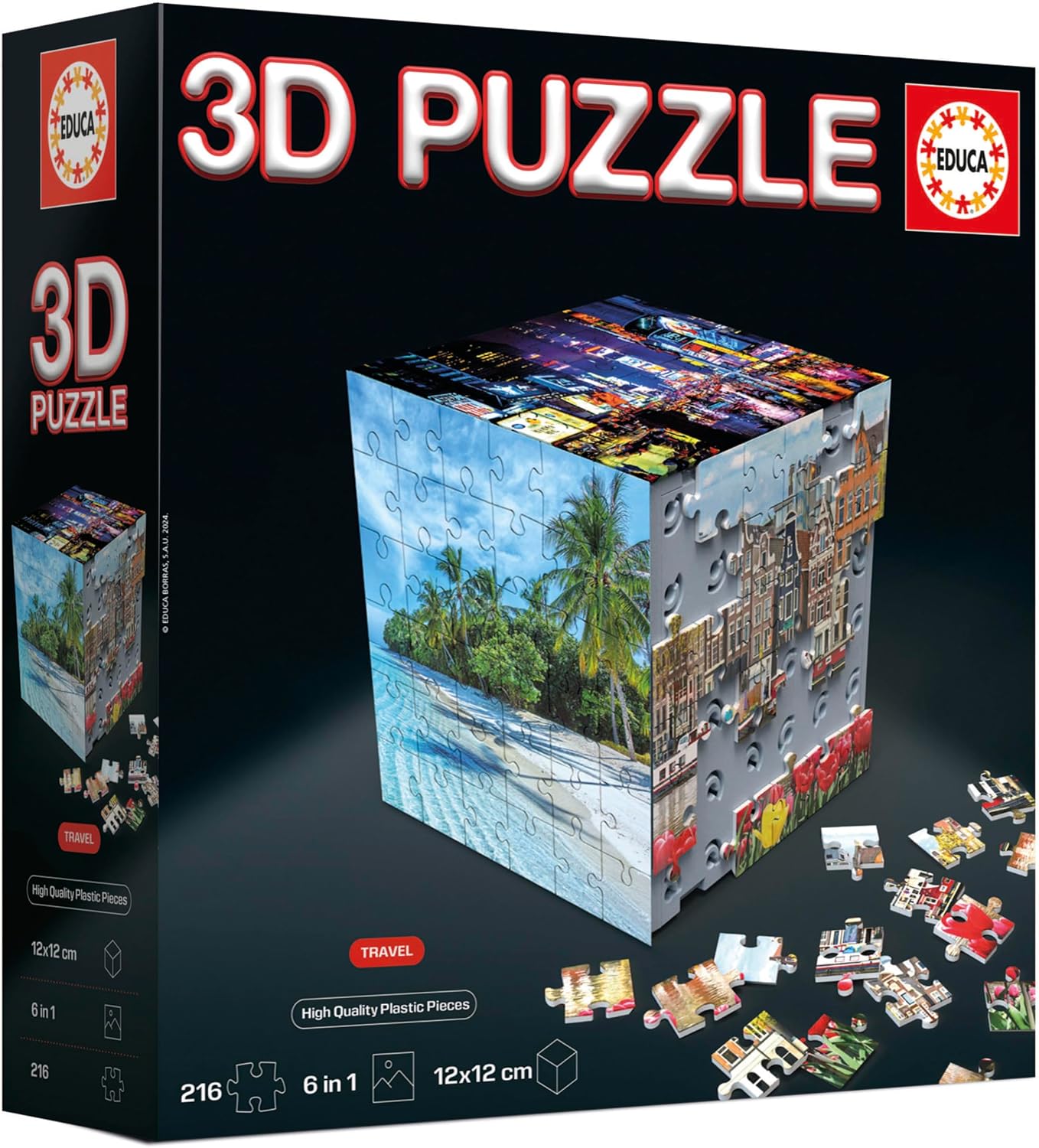 Thumbnail 4 de Educa 3D Puzzle Reise: Würfel-Puzzle mit 216 Teilen (ab 6 Jahren)