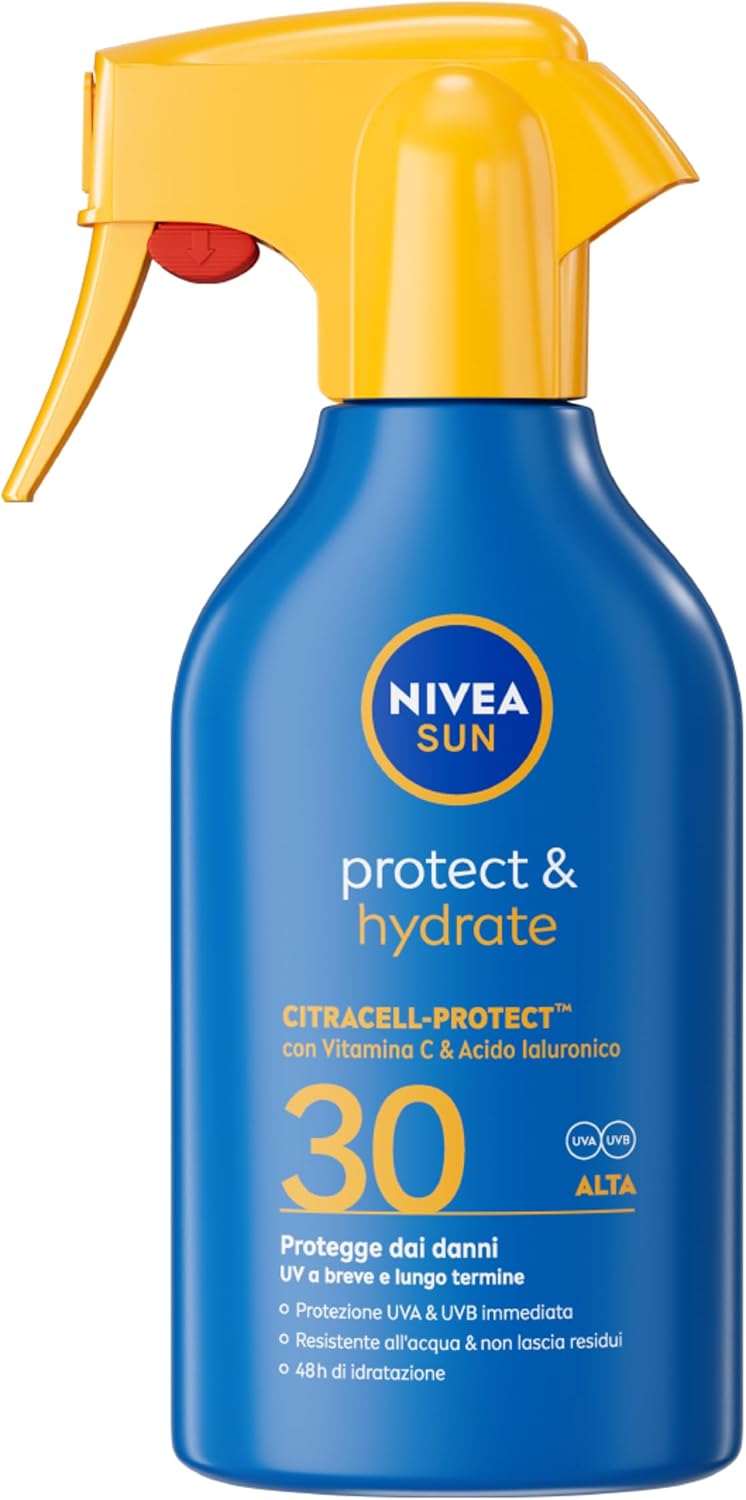 Detalle de NIVEA SUN Protect & Hydrate Spray Solare SPF 30 250 ml – protezione UVA/UVB, idratazione 48h e assorbimento rapido