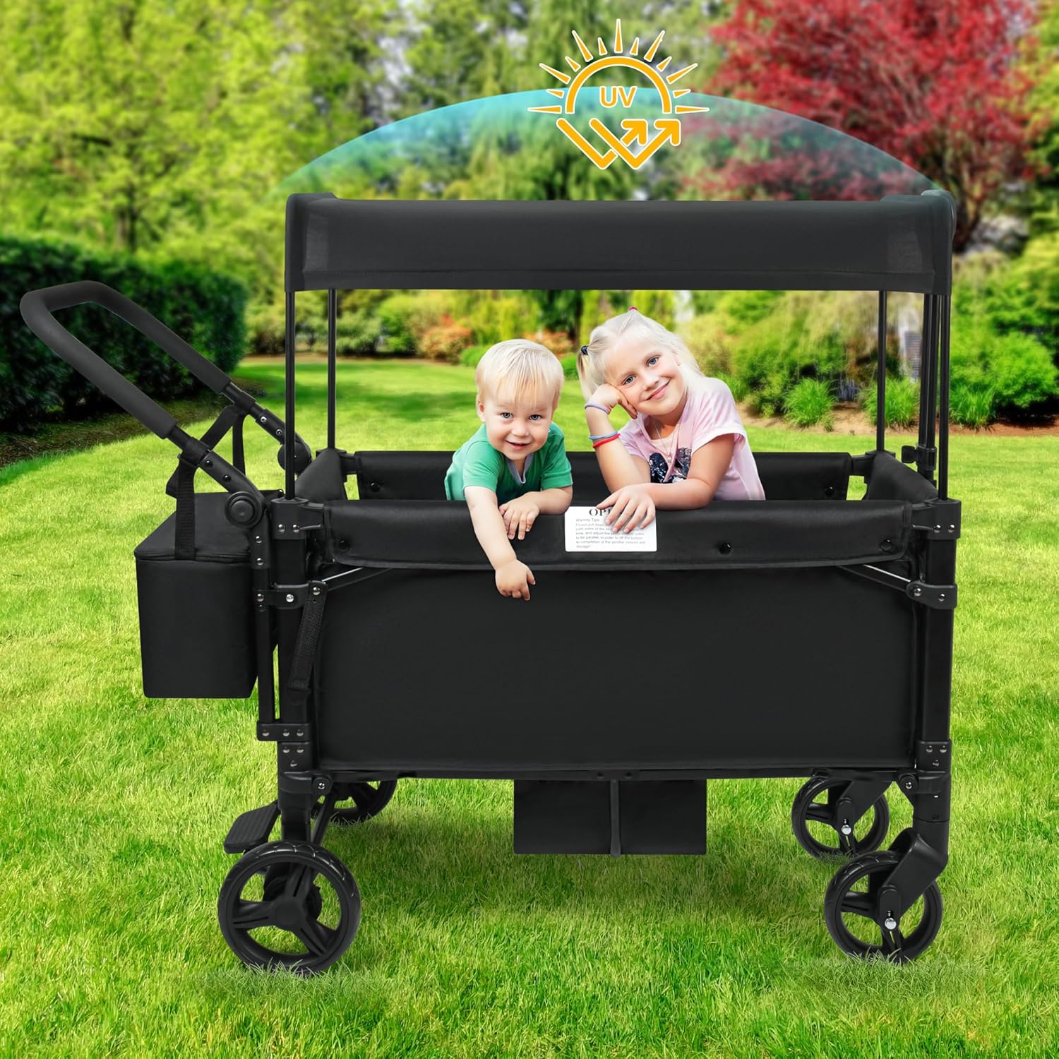 Thumbnail 4 de VOOI Stroller Wagon (2-Seater) with 5-Point Harnesses, Canopy & Zipper Door