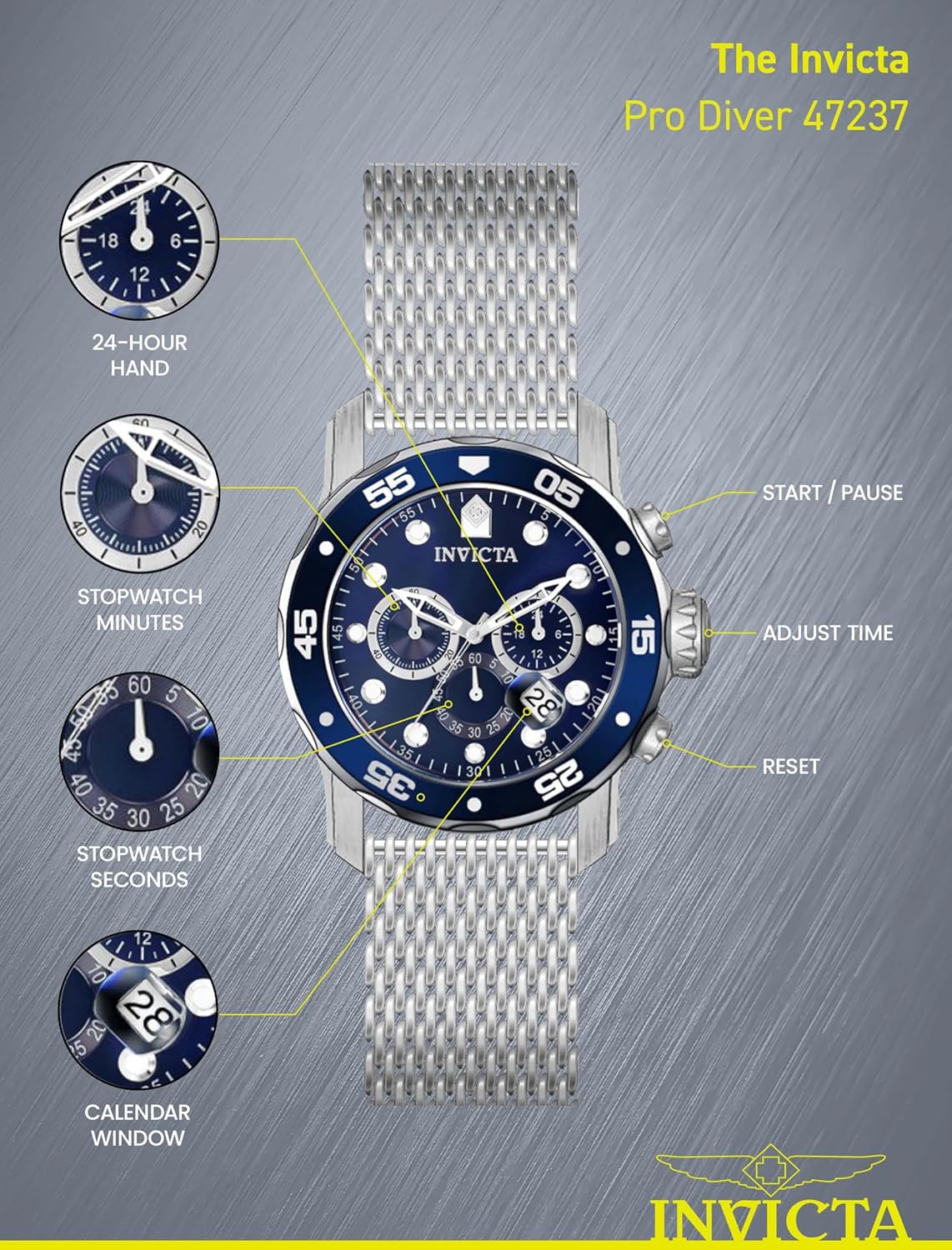 Thumbnail 3 de Invicta Pro Diver 47237: Orologio da Uomo in acciaio inox, movimento Quarzo, cassa 48 mm