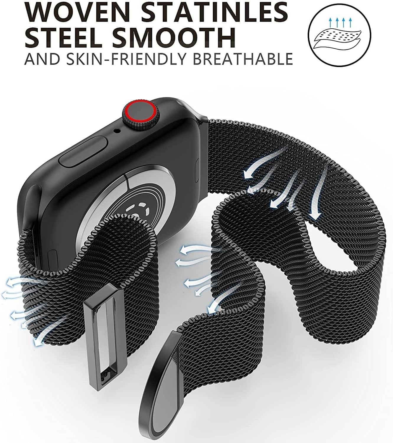 Thumbnail 2 de MRAIN-H Band for Apple Watch: Magnetic Stainless Steel Strap (46–49mm) for All-day Comfort