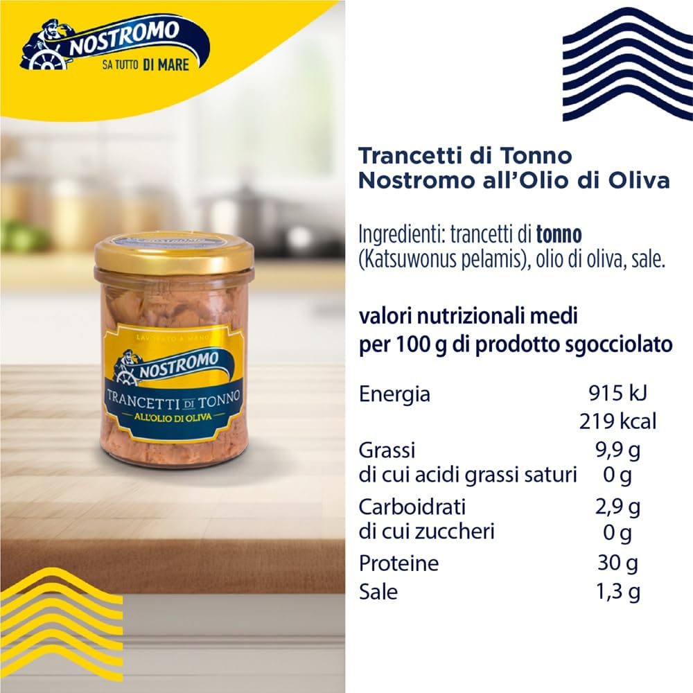 Thumbnail 1 de Nostromo Trancetti di tonno all'olio di oliva in vetro – confezione da 6 vasetti da 180 g