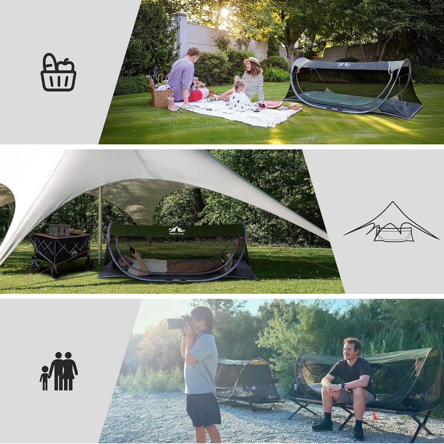 Thumbnail 5 de Night Cat Moskitonetz-Zelt für 1 Person (Pop-up) – Insekten-Schutz für Camping, Park & Wanderung