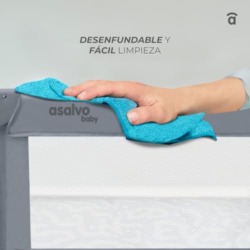 Thumbnail 8 de Asalvo Barrera de Cama Protección Anticaídas 90 cm – Barandilla Plegable y Portátil, blanca