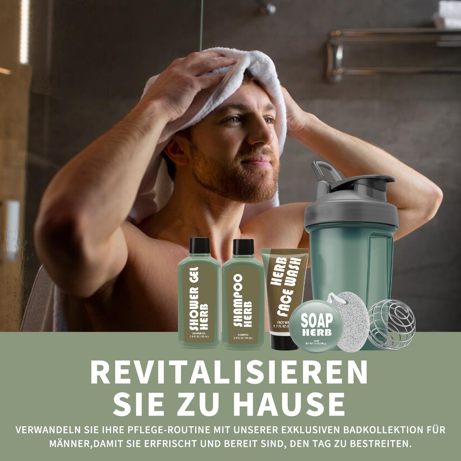 Detalle de BODY & EARTH Gifts Männer Bad Geschenkset (6-teilig) mit frischem Vetiverduft