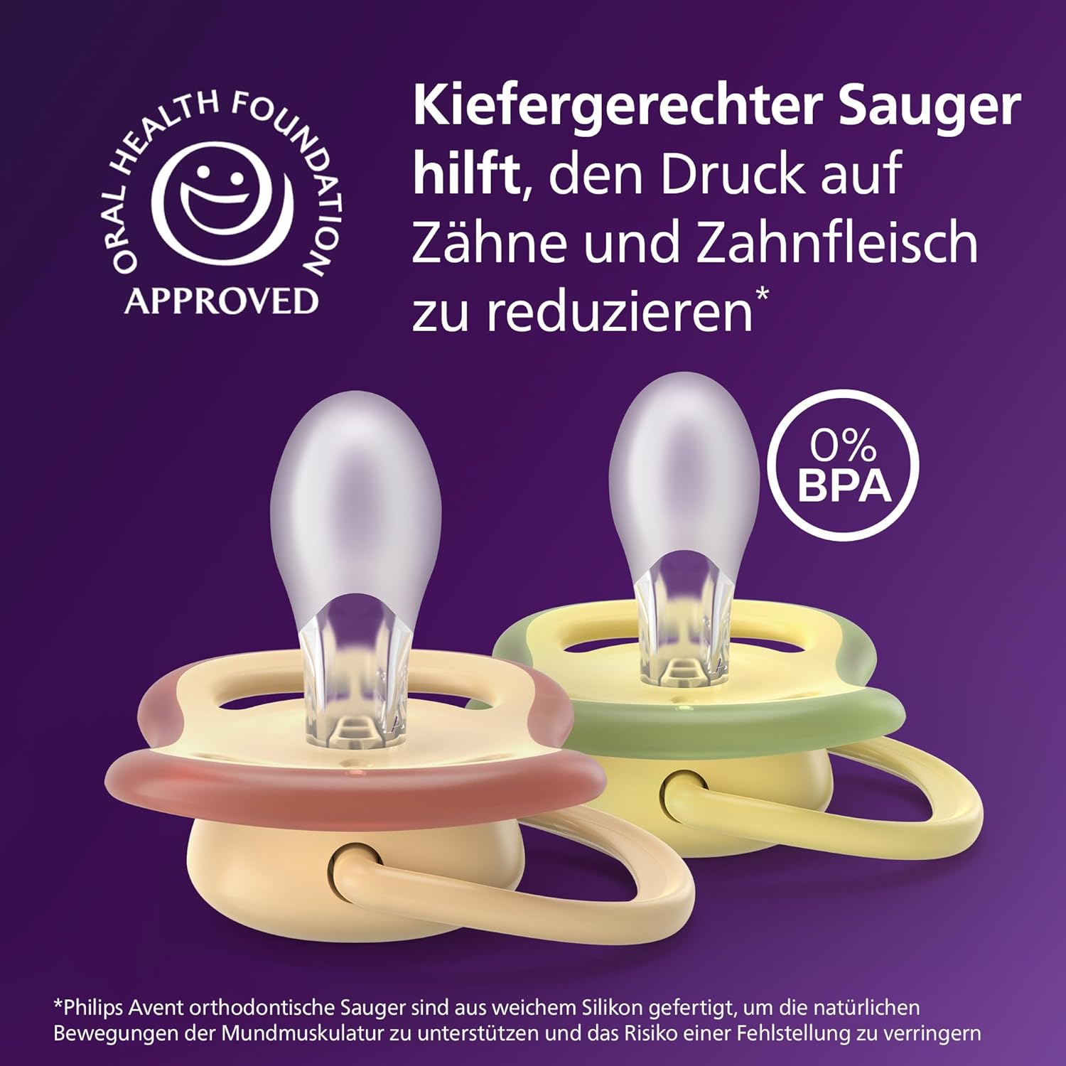 Detalle de Philips Avent ultra air Schnuller 0–6 Monate, kiefergerecht, 4er-Pack + 2 Sterilisationsbehälter – SCF087/21