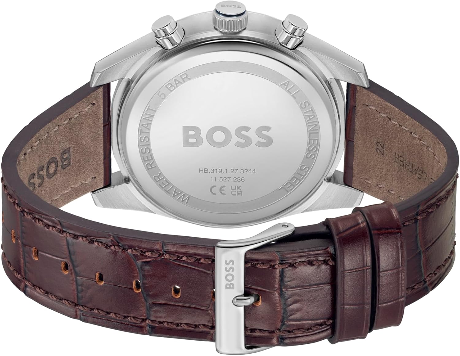Thumbnail 2 de BOSS Skytraveller Cronógrafo Hombre ⌚ Cuero Marrón Oscuro