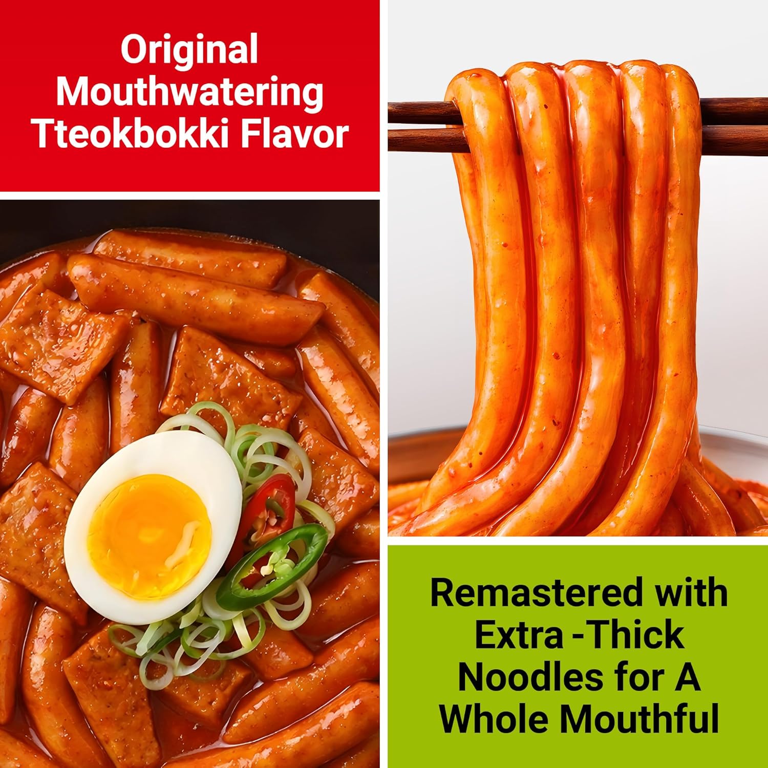 Detalle de Nongshim Tteokbokki Style Noodles, Sweet & Spicy Korean Ramen, 10-Pack