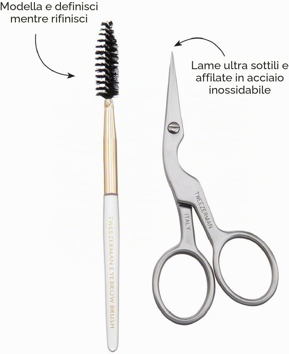 Thumbnail 4 de TWEEZERMAN Forbici per sopracciglia e pennello per sopracciglia – lama ultrasottili, rifinitura precisa