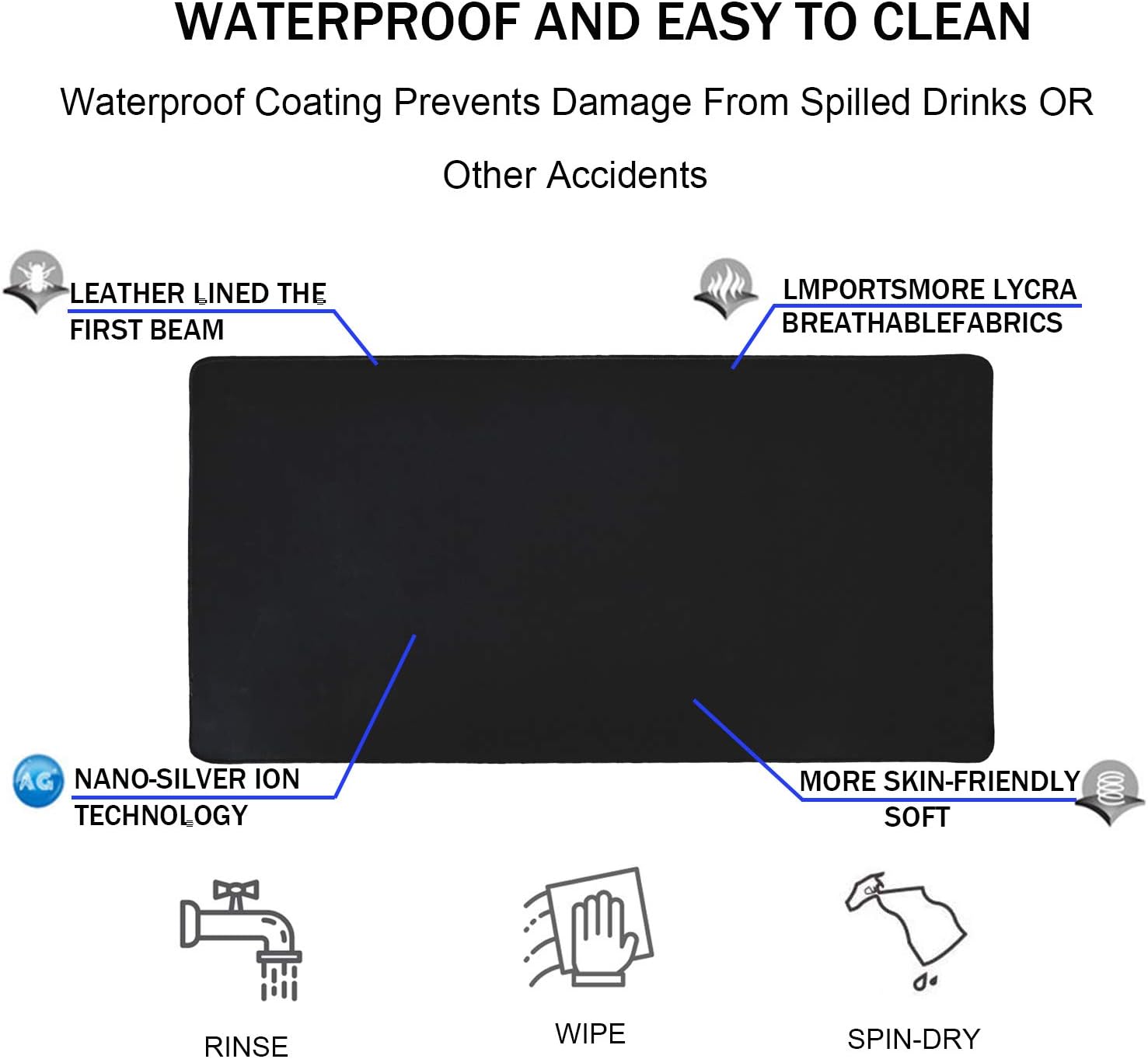 Detalle 2 de TEDNETGO Large Gaming Mouse Pad, 31.5 x 15.7-Inch Waterproof Desk Mat