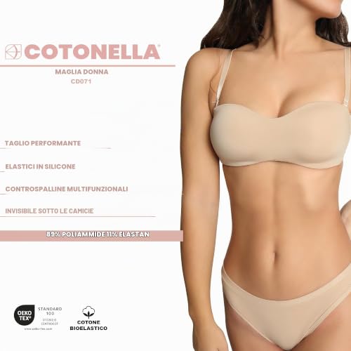 Detalle de Cotonella Reggiseno fascia imbottito in microfibra senza ferretto: comfort, linee pulite e versatilità