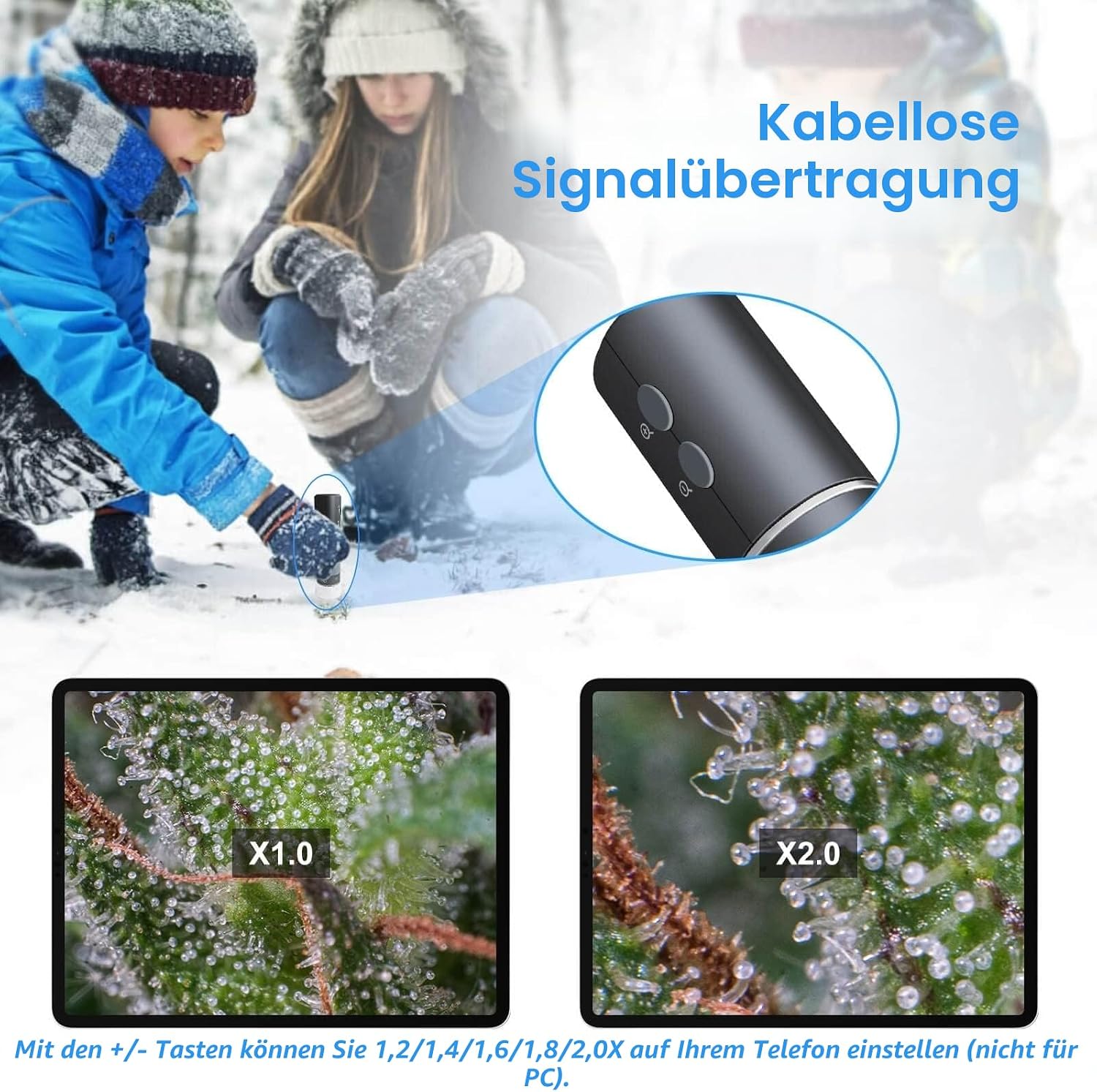 Thumbnail 2 de Ninyoon 4K WiFi Mikroskop – kabelloser 4K-Desktop- und Smartphone-Mikroskop für iPhone, Android und PC