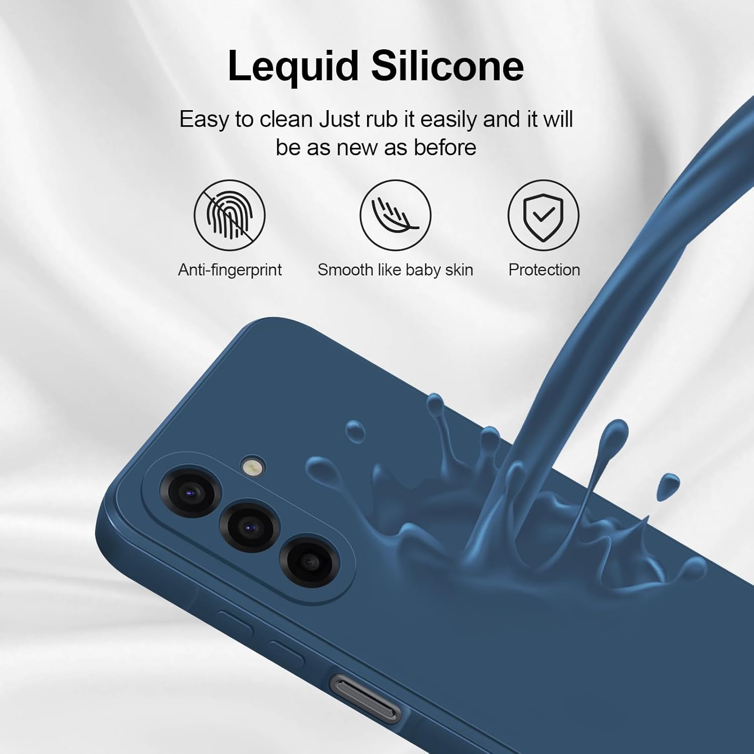 Thumbnail 3 de GiiYoon Silky-soft touch silicone case for Samsung Galaxy A17 (full-body, shockproof) – Blue