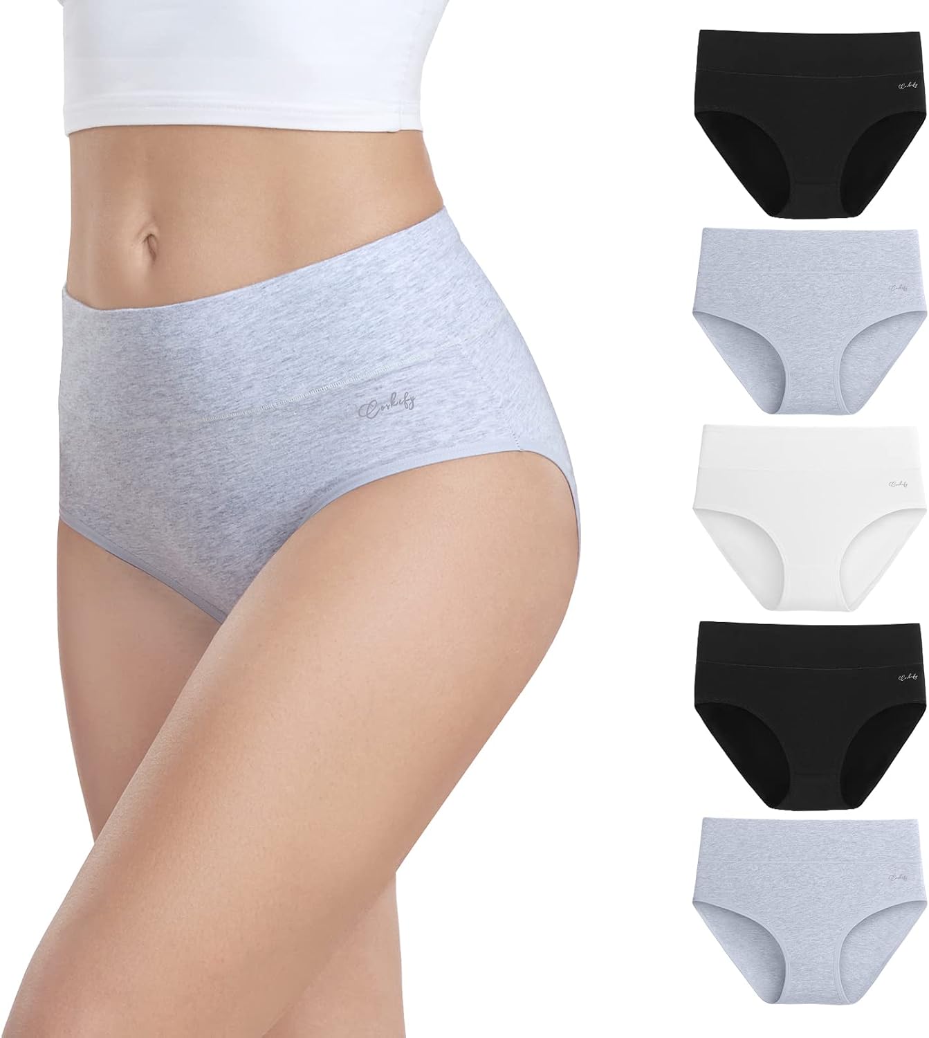 Thumbnail 6 de anqier Damenunterhosen 5er-Pack – Hohe Taille, Baumwolle 🩲